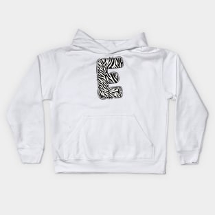 Zebra Letter E Kids Hoodie